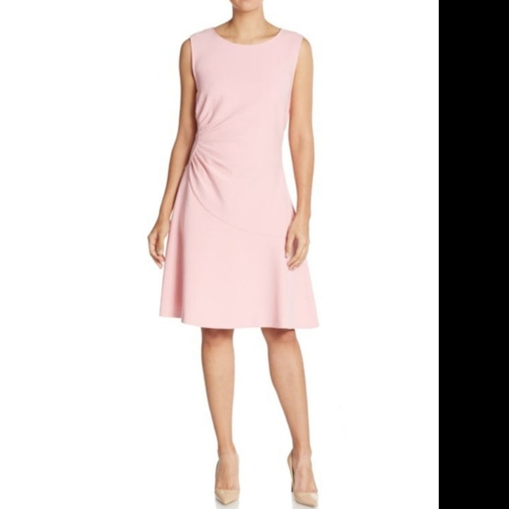 Diane Von Furstenberg Dayna Sleeveless Dress Sz 2 Pink Ice Ruch Coquette Pin Up